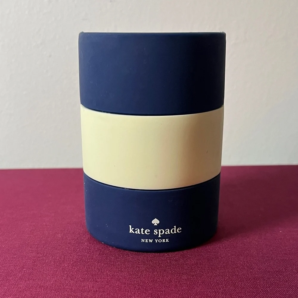Kate Spade New York Blue &‎ Ivory Stripe Let's Chill Silicone Drink Koozie